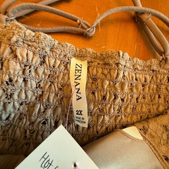 Zenana Outfitters Taupe Lace Backless Dress - Picture 6 of 7